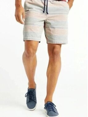 L.L. BEAN Classic Fit Multi Stripe Organic Cotton Pull-On Drawstring Dock Shorts